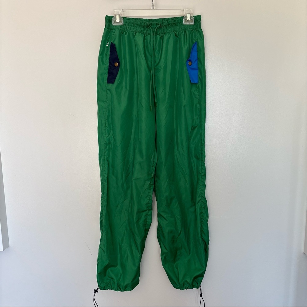 STAUD Green Track Pants with Navy Pocket Accents - Picture 14 of 14
